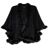 Saachi Women's Faux Fur Cape Black Kimono In Multi