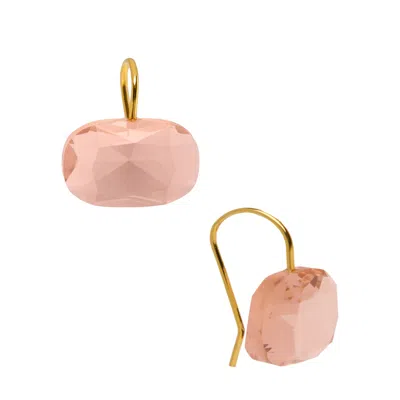 Saachi Women's Floating Crystal Light Pink Earring