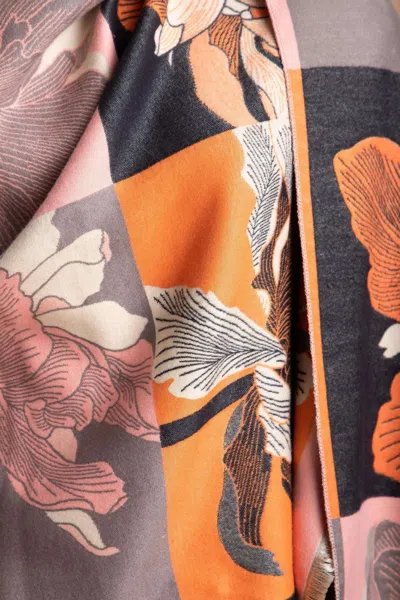 Saachi Women's Flower Block Reversible Scarf