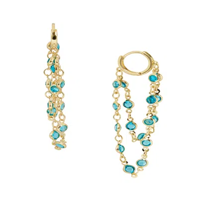 Saachi Glass Multi Layer Earrings In Gold