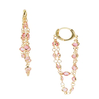 Saachi Glass Multi Layer Earrings In Gold