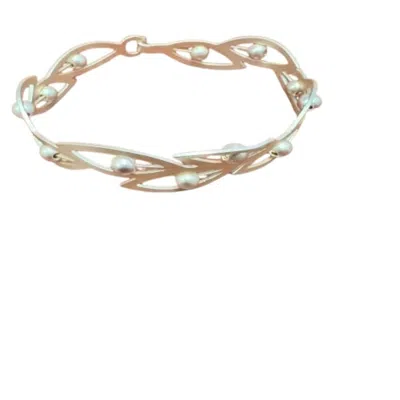 Saachi Women's Gold Beaded Botanical Hook Bracelet