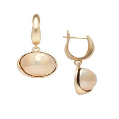 Saachi Women's Gold / Black / White Colored Glass Orb Dangle Earrings In Multi