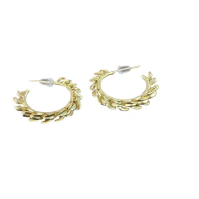 Saachi Women's Gold Botanical Hoop Earrings