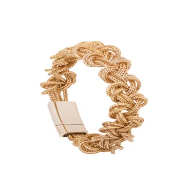 Saachi Women's Gold Braided Knot Metal Bracelet