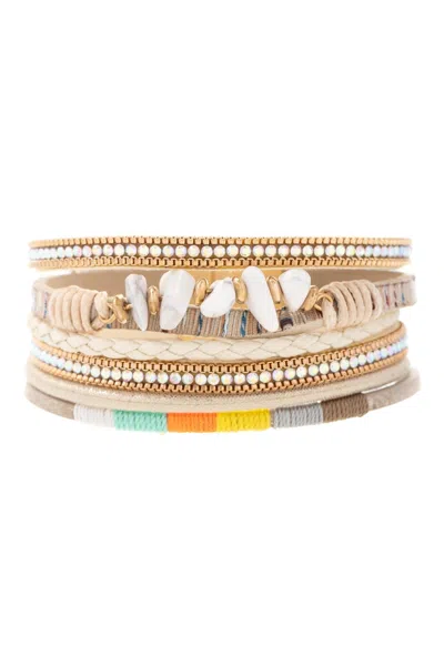 Saachi Angled Stone Adorned Bracelet In Multi
