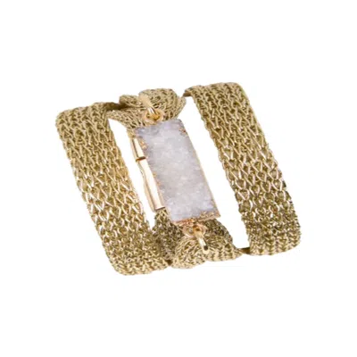 Saachi Women's Gold / Brown Natural Stone Gold Bracelet
