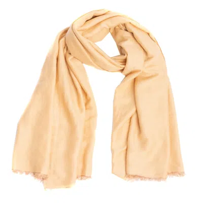 Saachi Women's Gold Cashmere A Silk Scarf With Eyelash Fringe