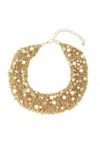 Saachi Women's Gold Crochet Necklace With Pearls