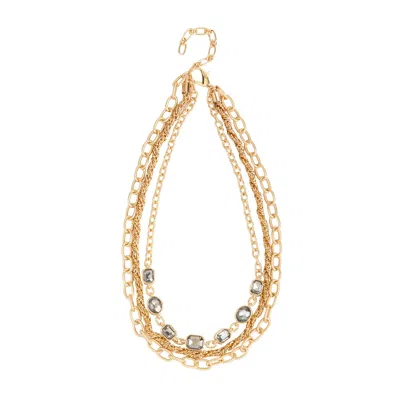 Saachi Women's Gold Crystal Cascade Chain Necklace