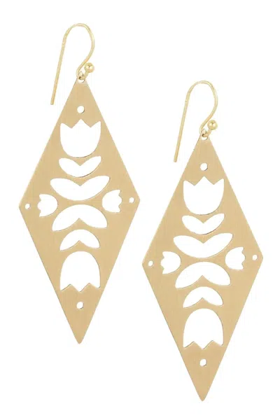 Saachi Women's Gold Diamond Drop Open Brass Earrings