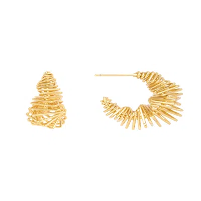 Saachi Women's Gold Geometric Twist Hoop Earrings