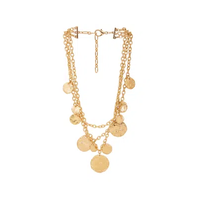 SAACHI WOMEN'S GOLD GILDED COIN CASCADE NECKLACE