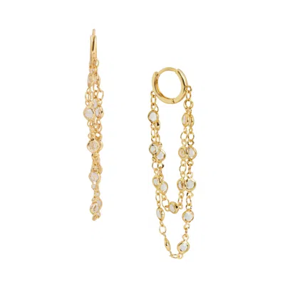 Saachi Crystal Cascade Hoop Earrings In Gold