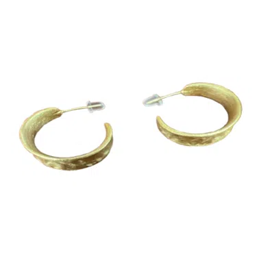 Saachi Women's Gold Hammered Hoop Earrings