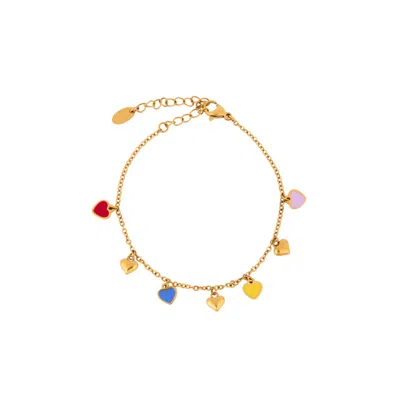Saachi Heart Station Chain Bracelet In Gold