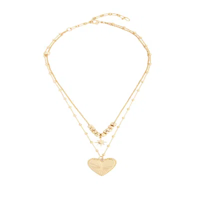 Saachi Women's Gold Layered Heart Charm Necklace