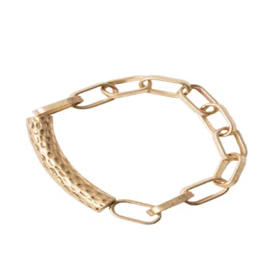 Saachi Women's Gold Metallic Beaded Chain Trio Bracelet
