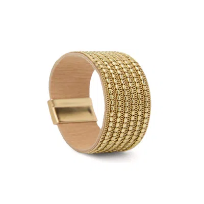 Saachi Women's Gold Multi-strand Mesh Bracelet