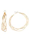 Saachi Women's Gold Multi Surface Hoop Earring