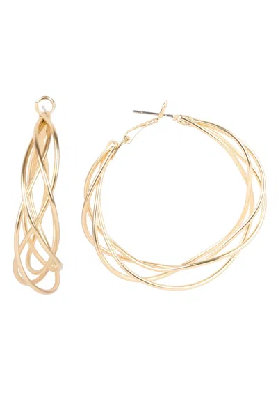 Saachi Women's Gold Multi Surface Hoop Earring