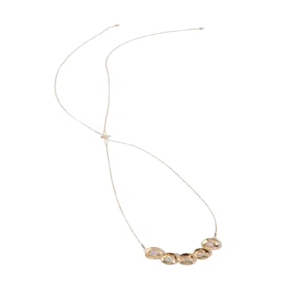 Saachi Women's Gold Plate Multi Crystal Charm Statement Necklace
