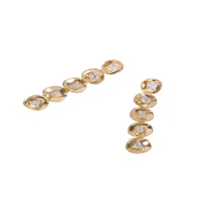 Saachi Women's Gold Plated Disc Drop Stone Earrings
