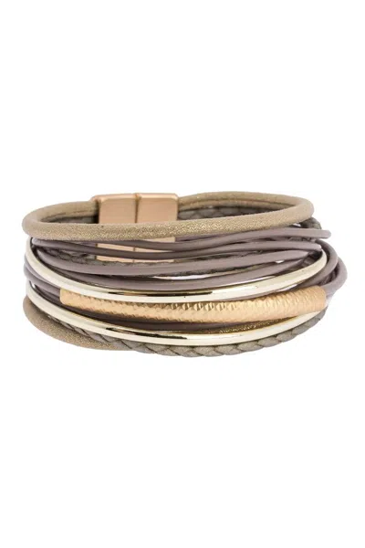 Saachi Women's Gold Sophisticated Layered Strand Bracelet