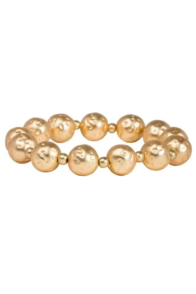 Saachi Women's Gold Tri Color Beaded Stretch Bracelet