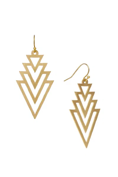 Saachi Women's Gold Triangle Geometric Dangle Earrings