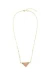 Saachi Women's Gold Triangle Pendant Druzy Necklace