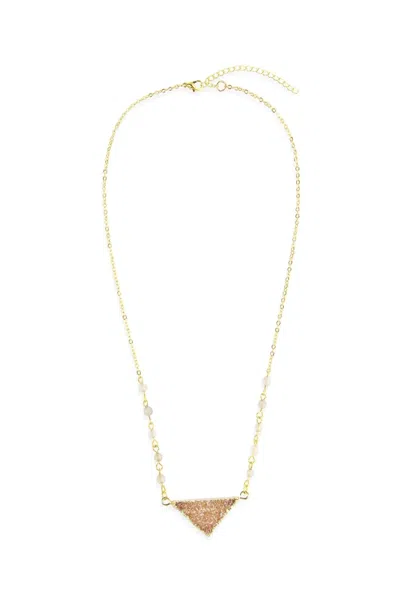 Saachi Women's Gold Triangle Pendant Druzy Necklace