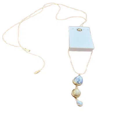 Saachi Women's Gold Triple Glass Orb Dangle Necklace