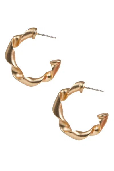 Saachi Women's Gold Twisted Hoop Earrings