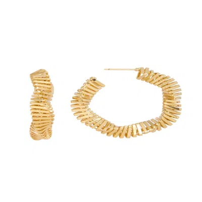 Saachi Women's Gold Twisted Multi Hoop Earrings