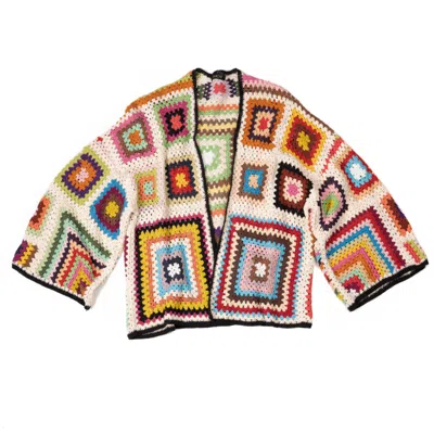 Saachi Women's Granny Crochet Jacket Short In Multi