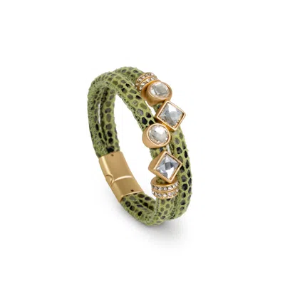 Saachi Bling Charm Leather Bracelet In Multi