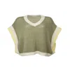 Saachi Women's Green Colorblock Knit Moss Sweater Vest In Green