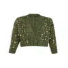 Saachi Women's Green Deco Cable Knit Cardigan In Green