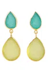 Saachi Women's Green Druzy Pear Dangle Earrings