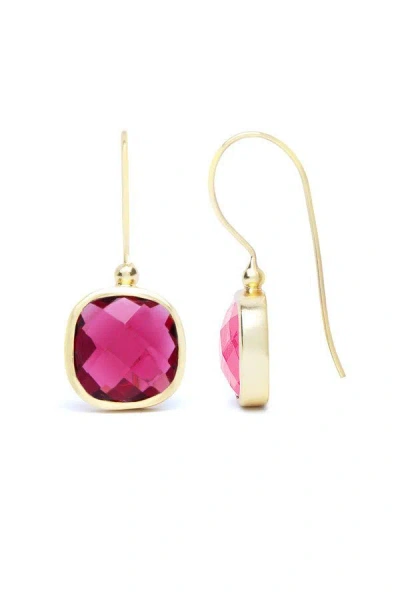 Saachi Women's Green / Grey / Pink Cushion Cut Gemstone Earrings In Multi
