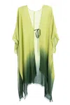 Saachi Women's Green Ombre Tie Cover Up Kimono In Green