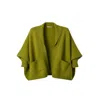 Saachi Women's Green Open Front Oversized Lime Cardigan Sweater In Green