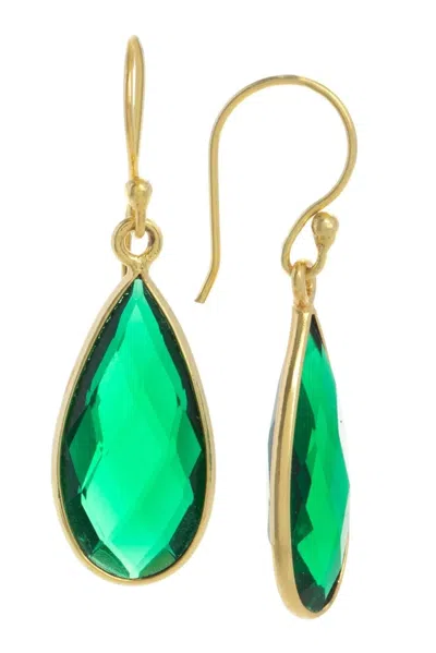 Saachi Women's Green Single Gemstone Drop Earrings