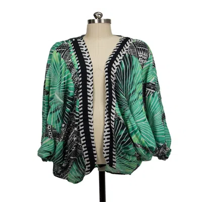 Saachi Women's Green Tribal Print Cocoon Kimono