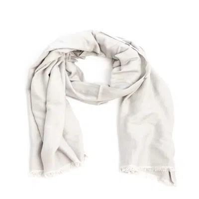 Saachi Women's Grey Cashmere Silk  A Eyelash Gray Scarf