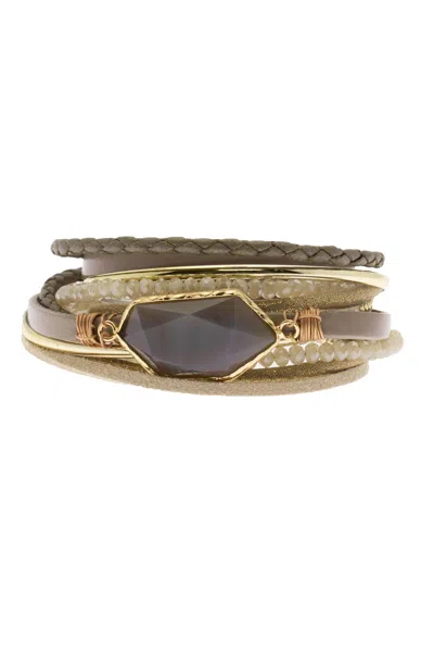 Saachi Women's Grey Endless Dream Double Wrap Bracelet In Gray