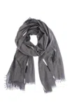 Saachi Women's Grey Lahar Metallic Line Scarf In Gray