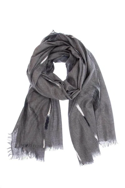 Saachi Women's Grey Lahar Metallic Line Scarf In Gray