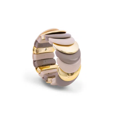 Saachi Women's Grey Layered Crescent Stretch Bracelet In Gray